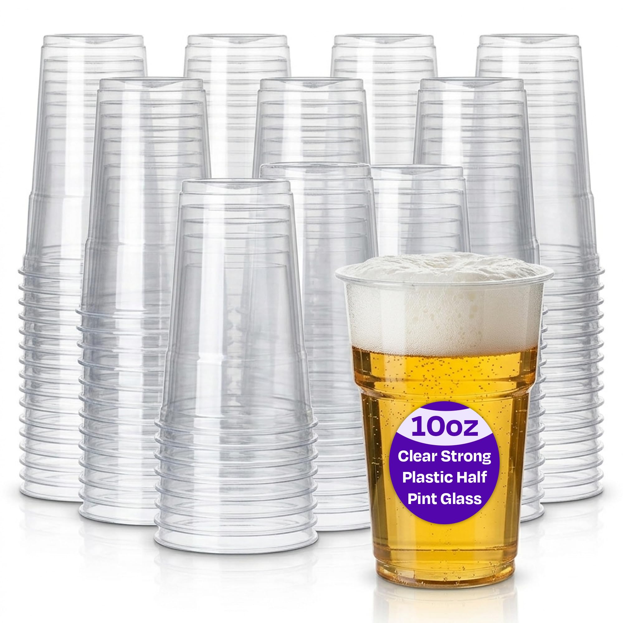 We Can Source It Ltd – 500 x Clear Strong Plastic Half Pint Cups - 10oz Disposab