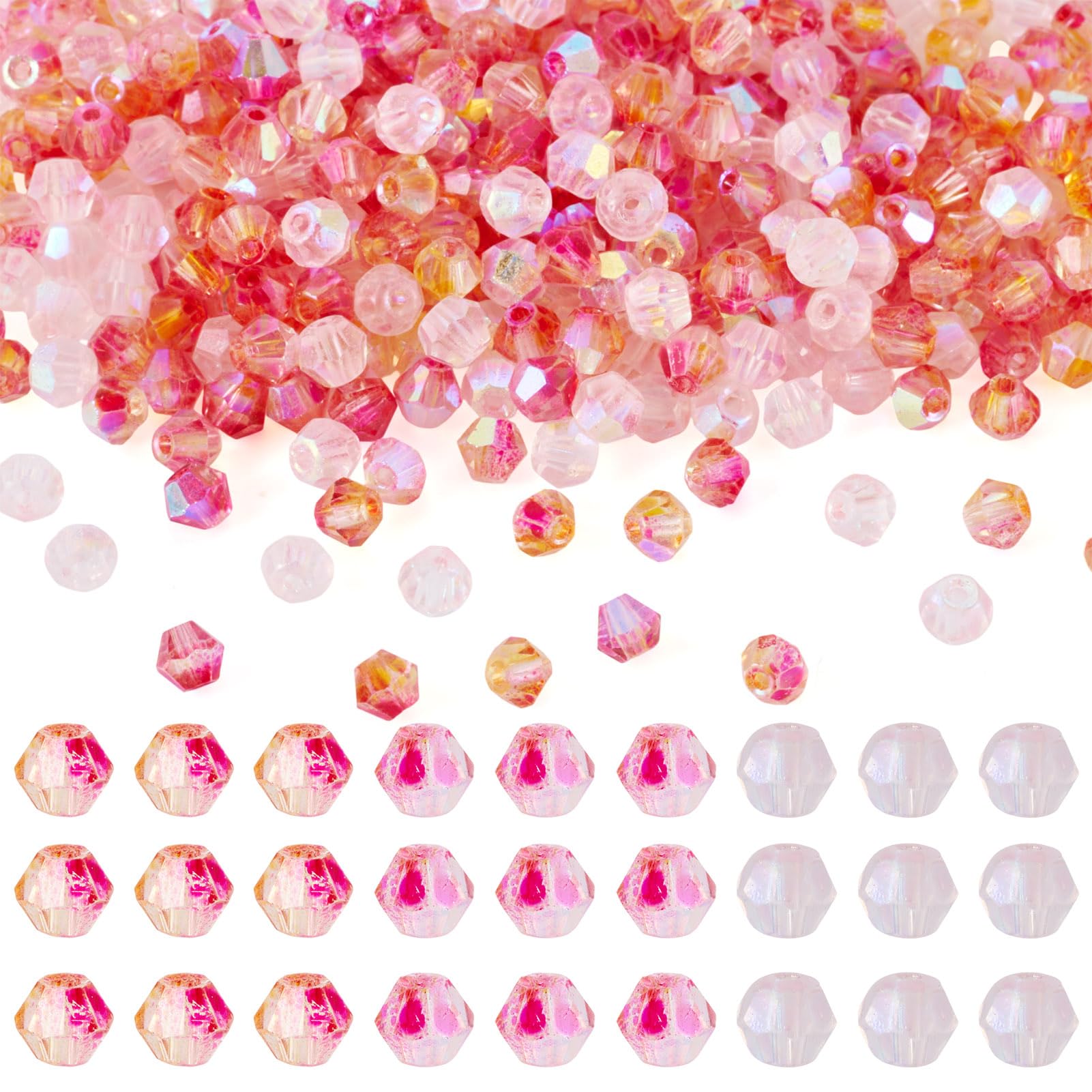 Lot de 390 perles bicônes en cristal à facettes de 4 mm pour la fabrication de b