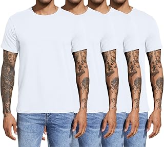 Boyzn Men's 3,4or 5 Pack Cotton T-Shirts, Short Sleeve Crewneck Sport Tees, Cotton Gym Workout Running Shirts for Men