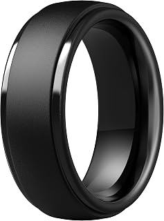 ThunderFit Silicone Rings for Men, Step Edge Rubber Wedding Bands 10mm Wide | 2.5mm Thick, Available in 1, 4 & 7 Packs, Comfortable Fit, Durable & Flexible Silicone, Safe for Gym & Work