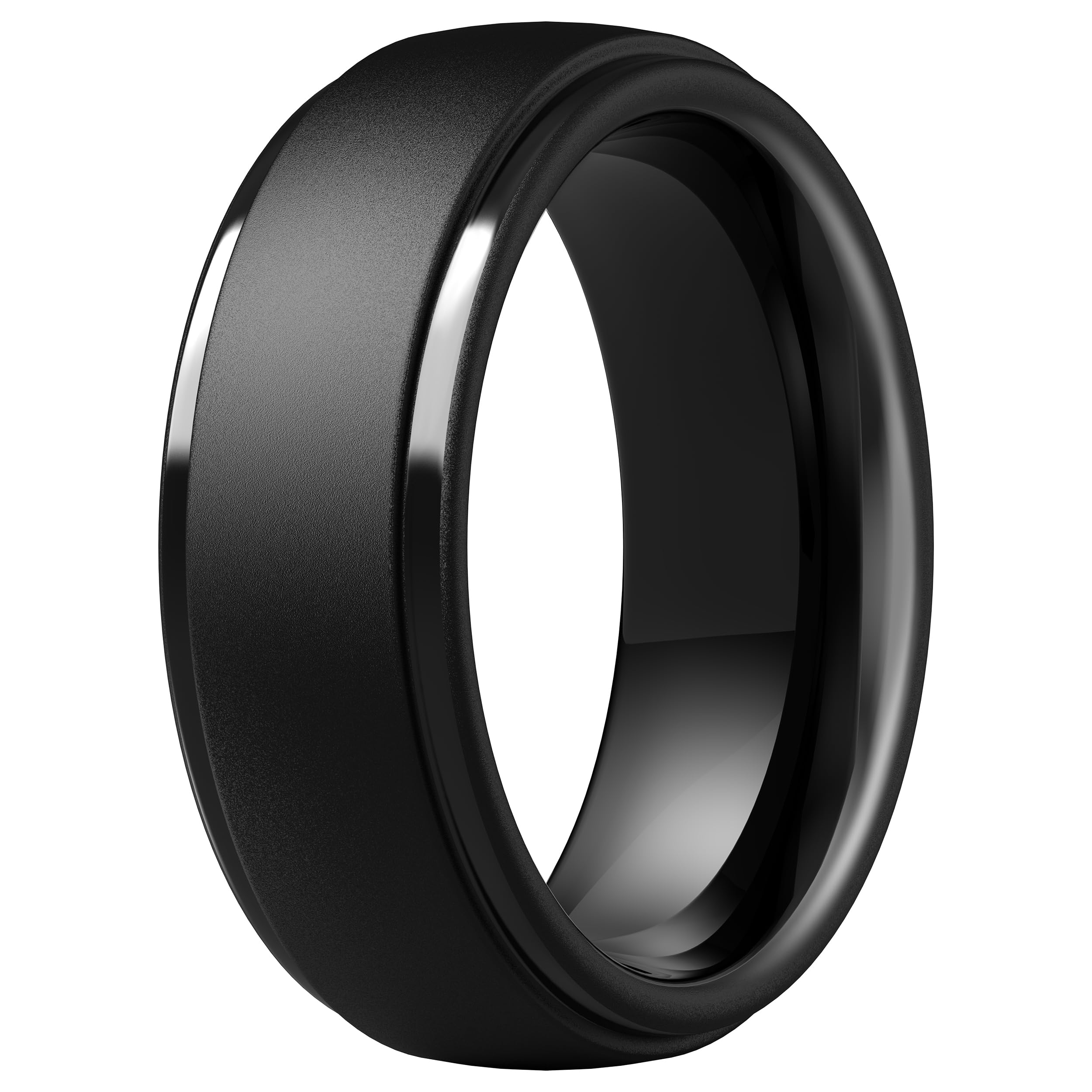ThunderFit Silicone Rings for Men, Step Edge Rubber Wedding Bands 10mm Wide | 2.