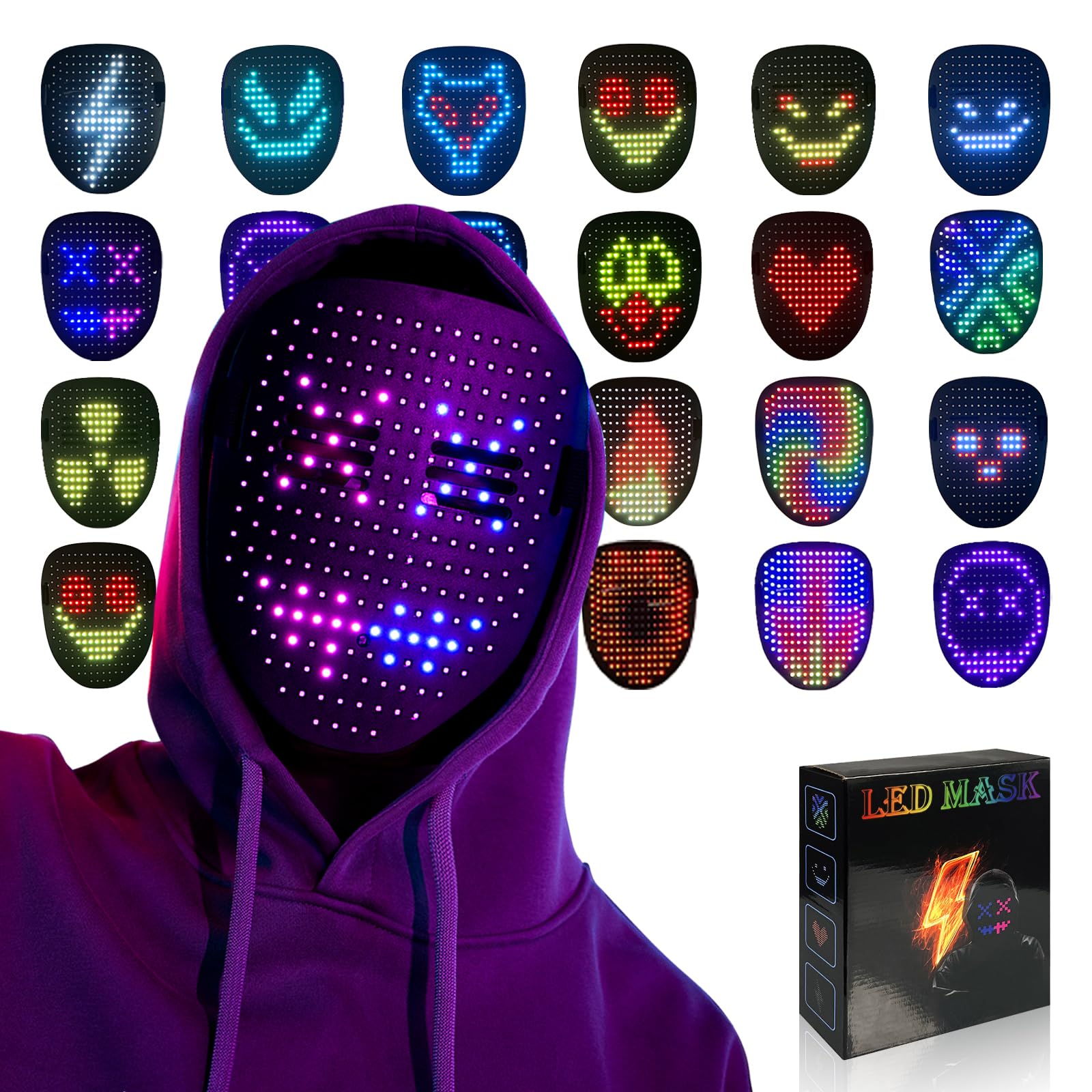MOYACA Led Mask Light up Mask with Gesture Sensing,Cool Toy Teens Boys Gift | Va