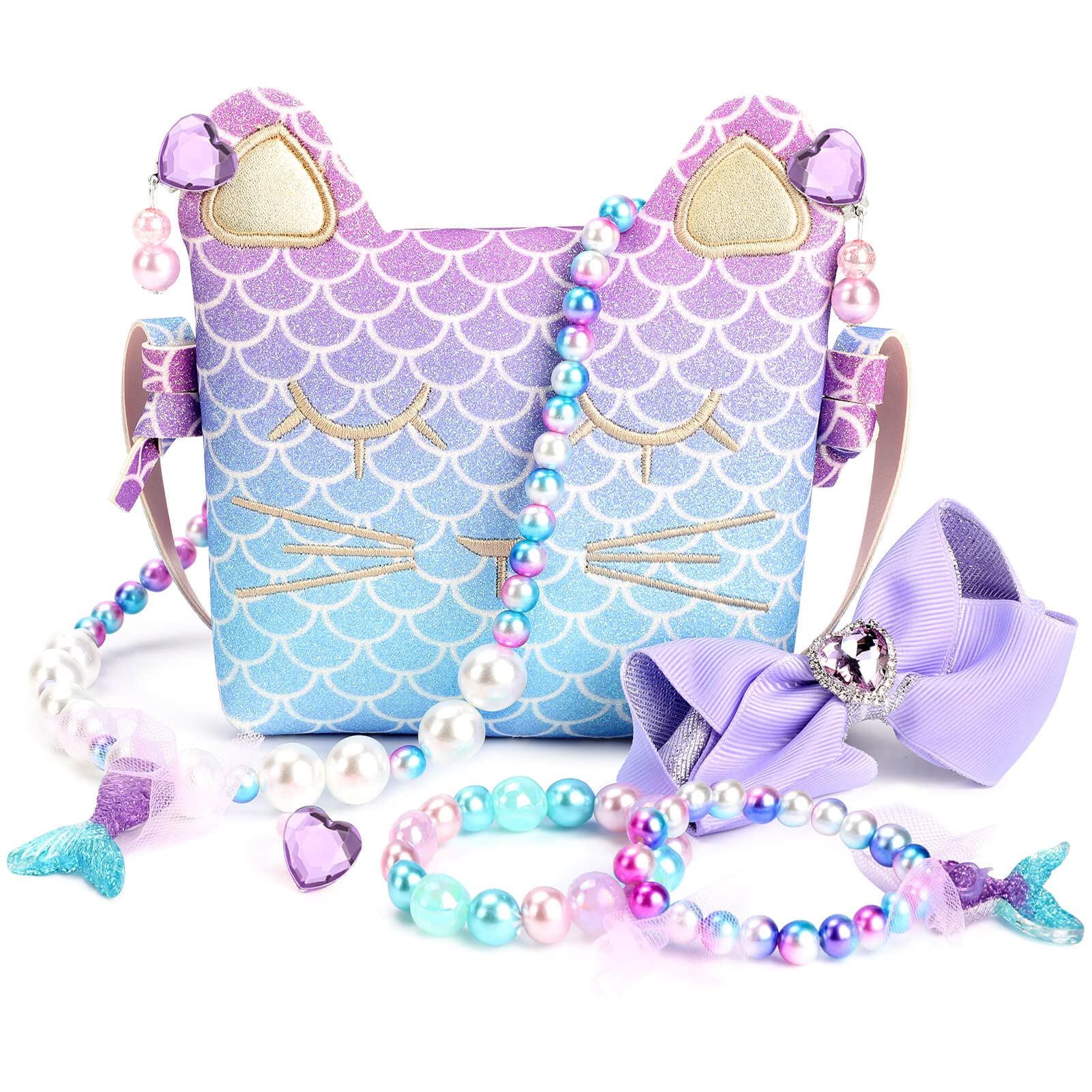 mibasies Purse for Little Girls Dress Up Jewelry Pretend Play Kids Accessories M