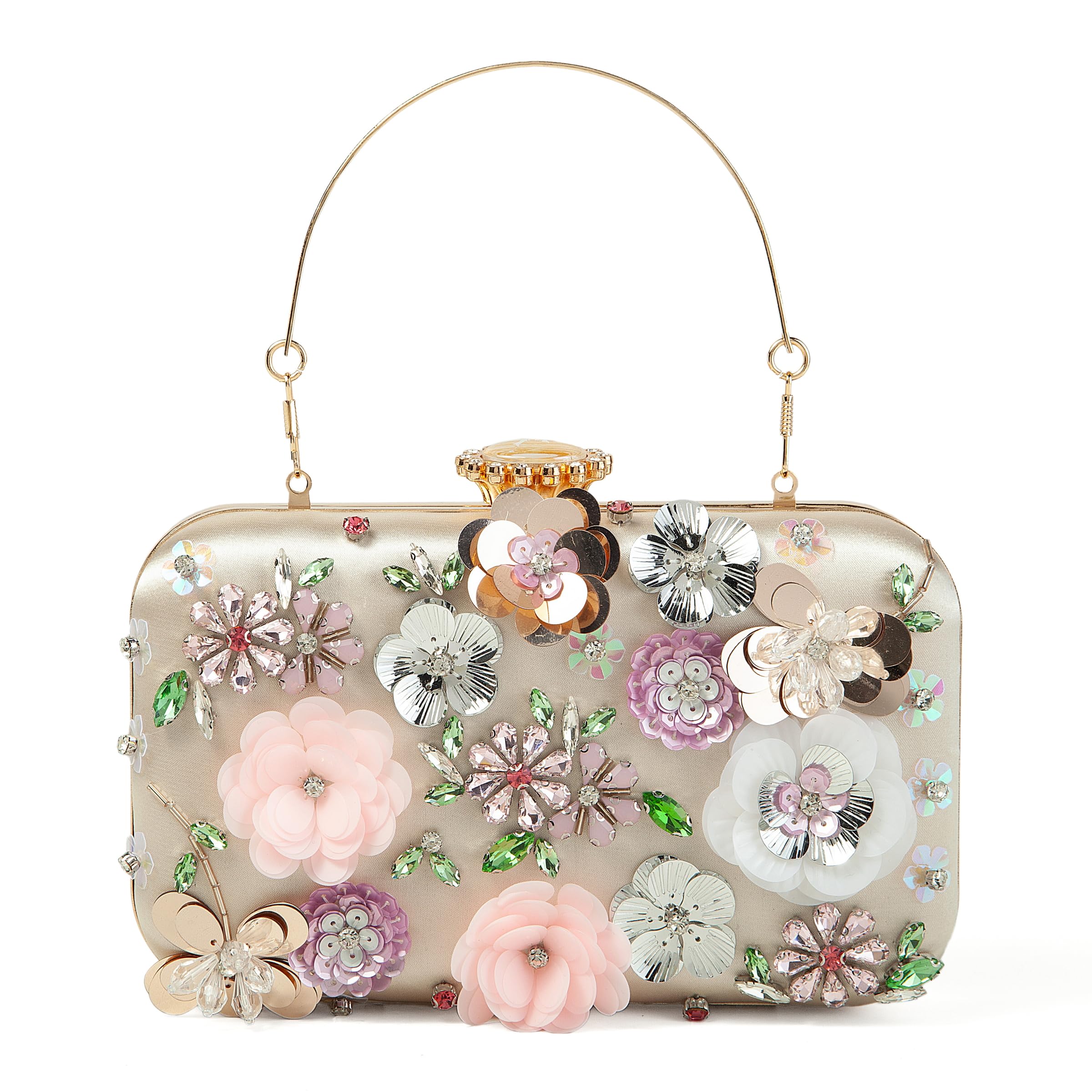 Womens Vintage Floral Embroidery Clutch Evening Handbag Shoulder Bags Purse for 