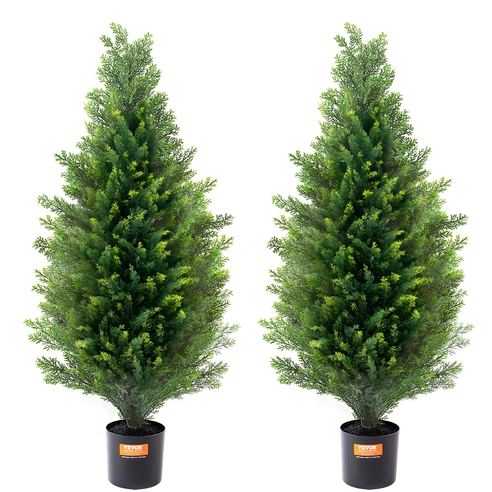VEVOR Artificial Topiary Cedar Tree, 36 inch Tall (2 Pieces), with Extra Leaves 
