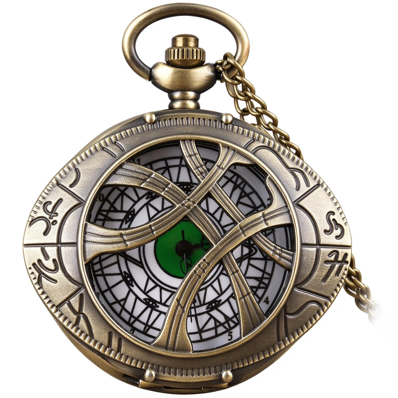 Whodoit Men's Pocket Watch, Arabic Digital Dial Pocket Watches with Chain