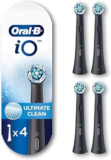 Oral-B iO Series Ultimate Clean Replacement Brush Head for Oral-B iO Series Electric Toothbrushes, Black, 4 count