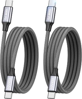 RAVIAD USB C to USB C Charger Cable 2Pack 1M 100W 5A Fast Charging Cable | Type C Charger Fast Charge Lead USBC to USBC Cord for iPhone 17 16 15 Pro Max, Galaxy S25 S24 S23, MacBook, iPad Pro Air