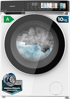 Cecotec Washing Machine 10 kg Front Load Bolero DressCode 10970 Direct Drive. Motor Direct Drive, 1400RPM, 11 Programs, FullColor Display, XXL Door, Steam Function, Interior Light, Stop&Go, White