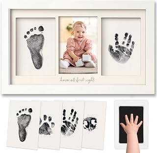 Inkless Hand and Footprint Kit, Boy Girl Newborn Keepsake (Alpine White) | No Mess Ink Pad for Baby Handprint, Clean Touch Paw Print Kit for Dog Picture Frame, Personalized Baby Christmas Shower Gifts