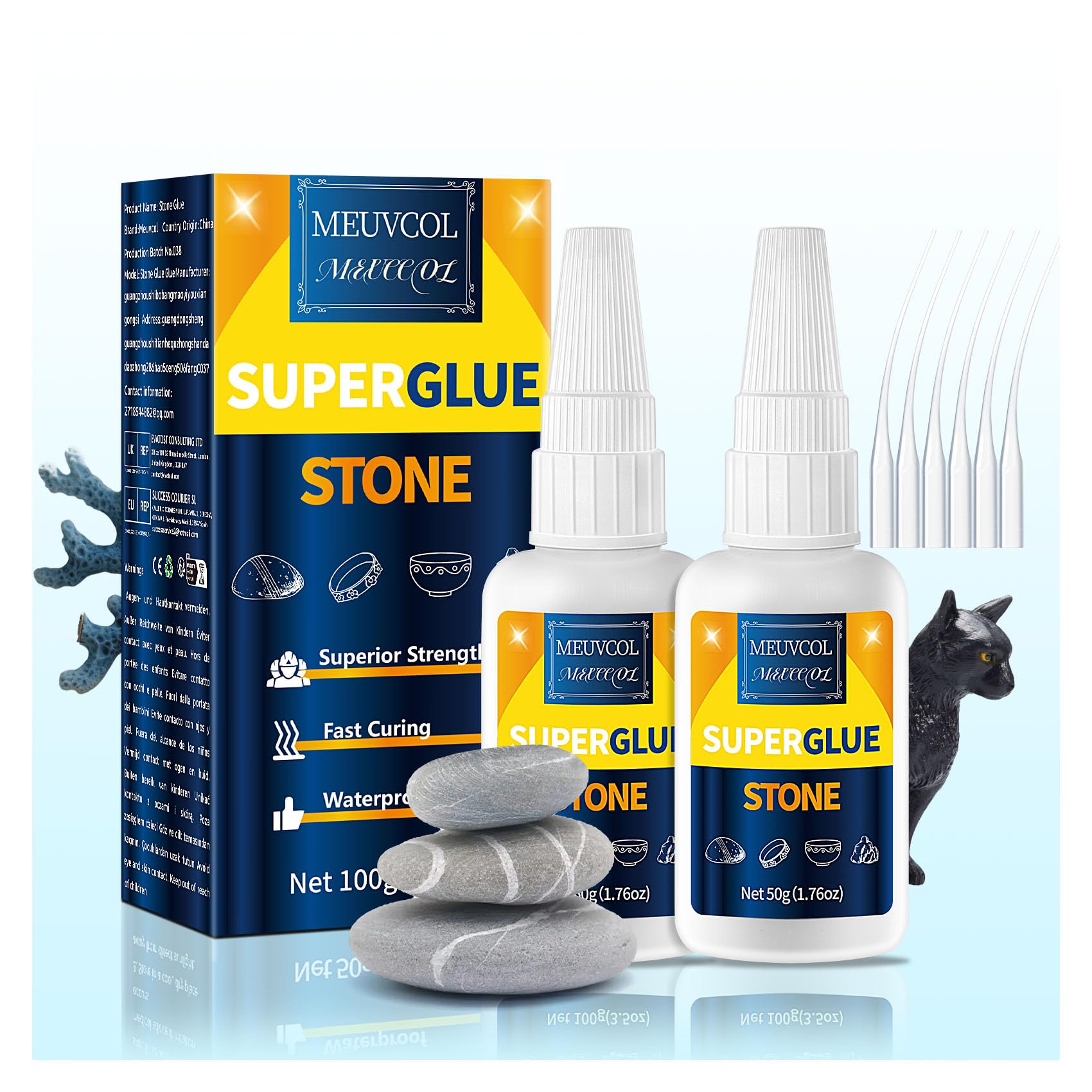 Meuvcol Stone Glue 100g - Marble Glue Heavy Duty For Granite, Artificial Stones,