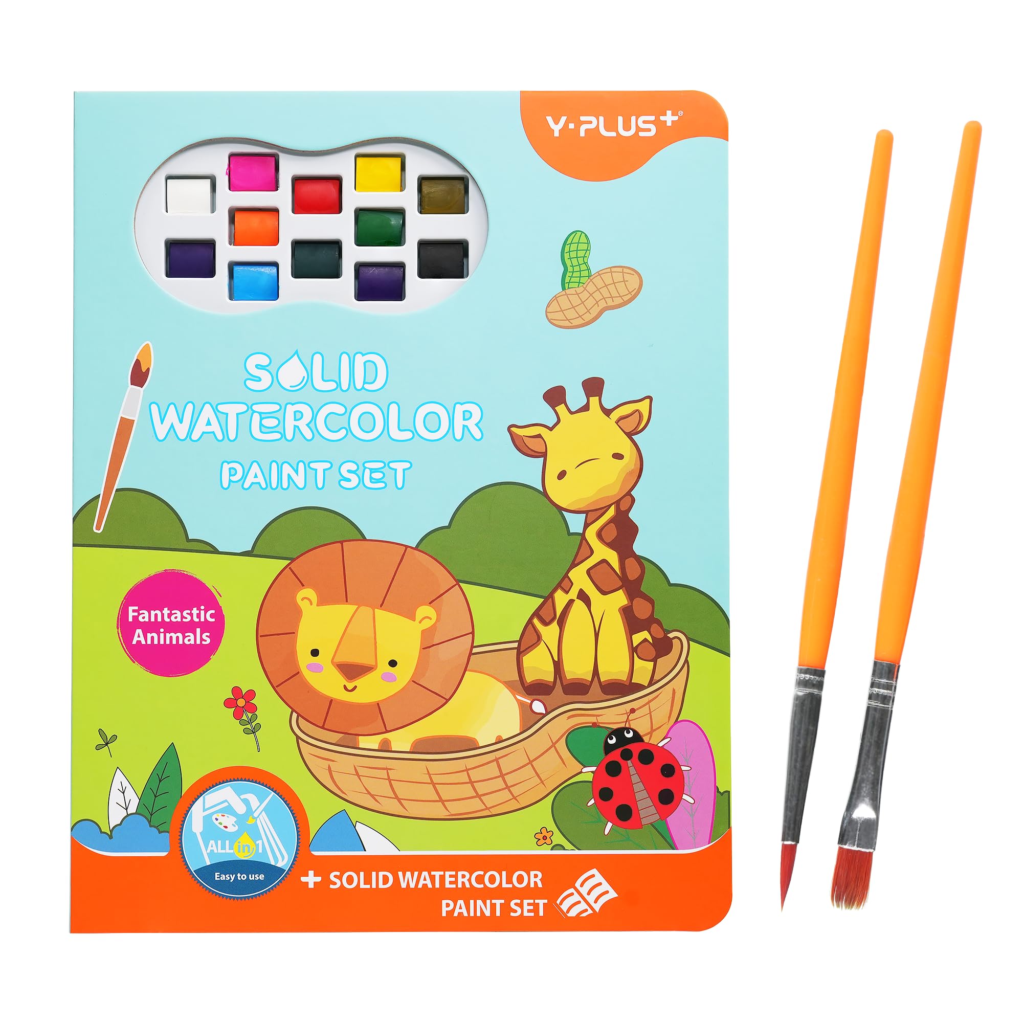 YPLUS Watercolor Paint Set, All in one Painting Books for Toddlers, Mess Free Co