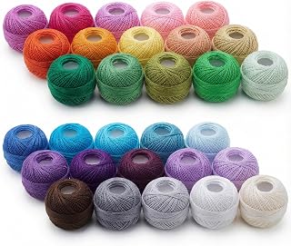 Maasechs 30 Pcs Size 8 Pearl Cotton Thread Balls 10 Grams, Rainbow Color | Perle Cotton Embroidery Thread, Crochet Thread, Soft Long Staple Mercerized for Cross Stitch Friendship Bracelet DIY Craft