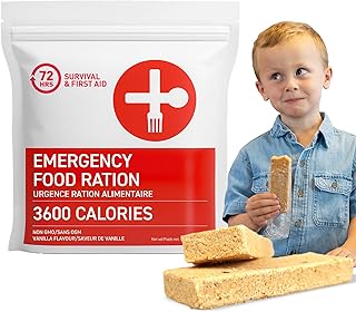 72 HRS Food Ration Bar Emergency Rations (1 PACK), 3600 Calories for 72 Hours, 5 Year Shelf Life Emergency Kit Ration Bars for Bug Out Bag Backpack for Survival Kits Supplies and Emergency Food Supply
