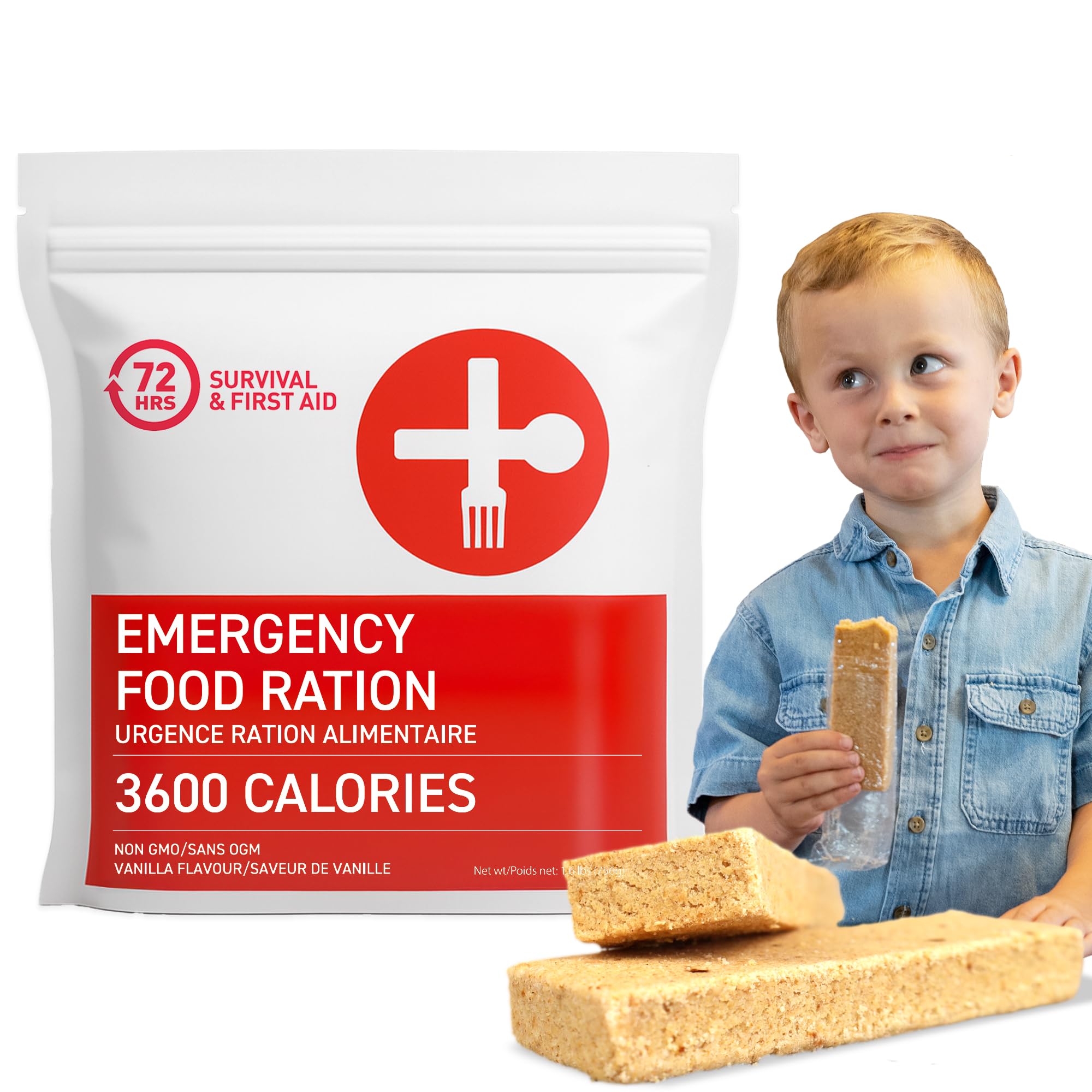 72 HRS Food Ration Bar Emergency Rations (1 PACK), 3600 Calories for 72 Hours, 5
