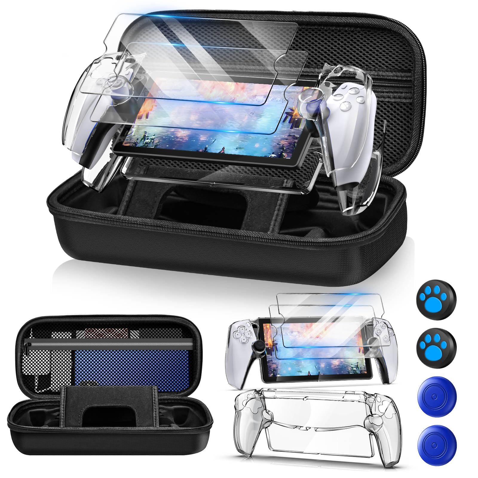 Auarte 12 in 1 Accessories Set for Playstation Portal Remote Player | Hard Carry