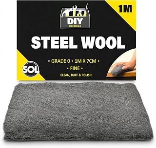 SOL 1pk Steel Wool Fine Grade for Cleaning - Wire Wool Mice Blocker - 1m | Wire Wool for Cleaning & Polishing - Fine Grade Fine Steel Wool Mice & Rat Blocker for Pest Control - 1pk x 1m