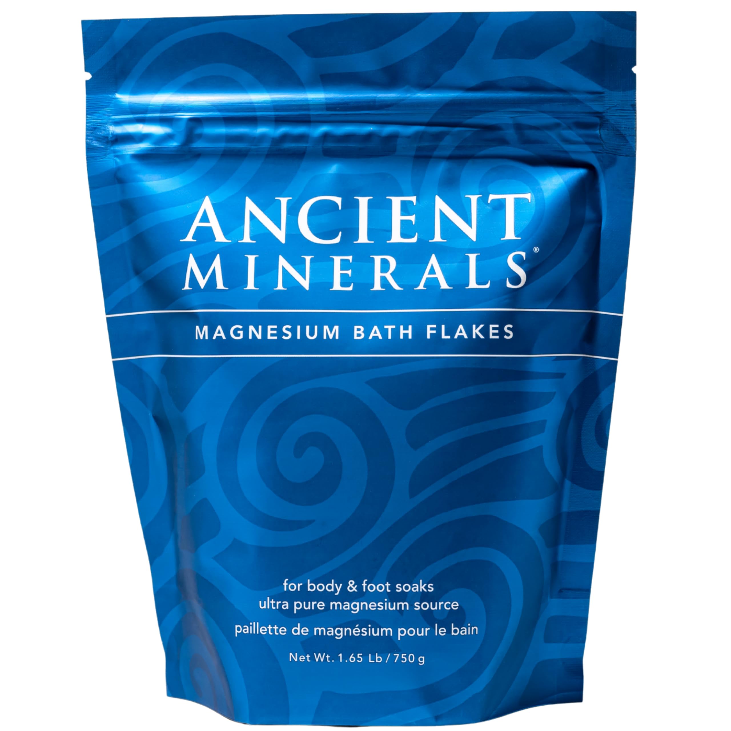 Ancient Minerals Magnesium Bath Flakes, Epsom Salt Alternative, 1.65lb