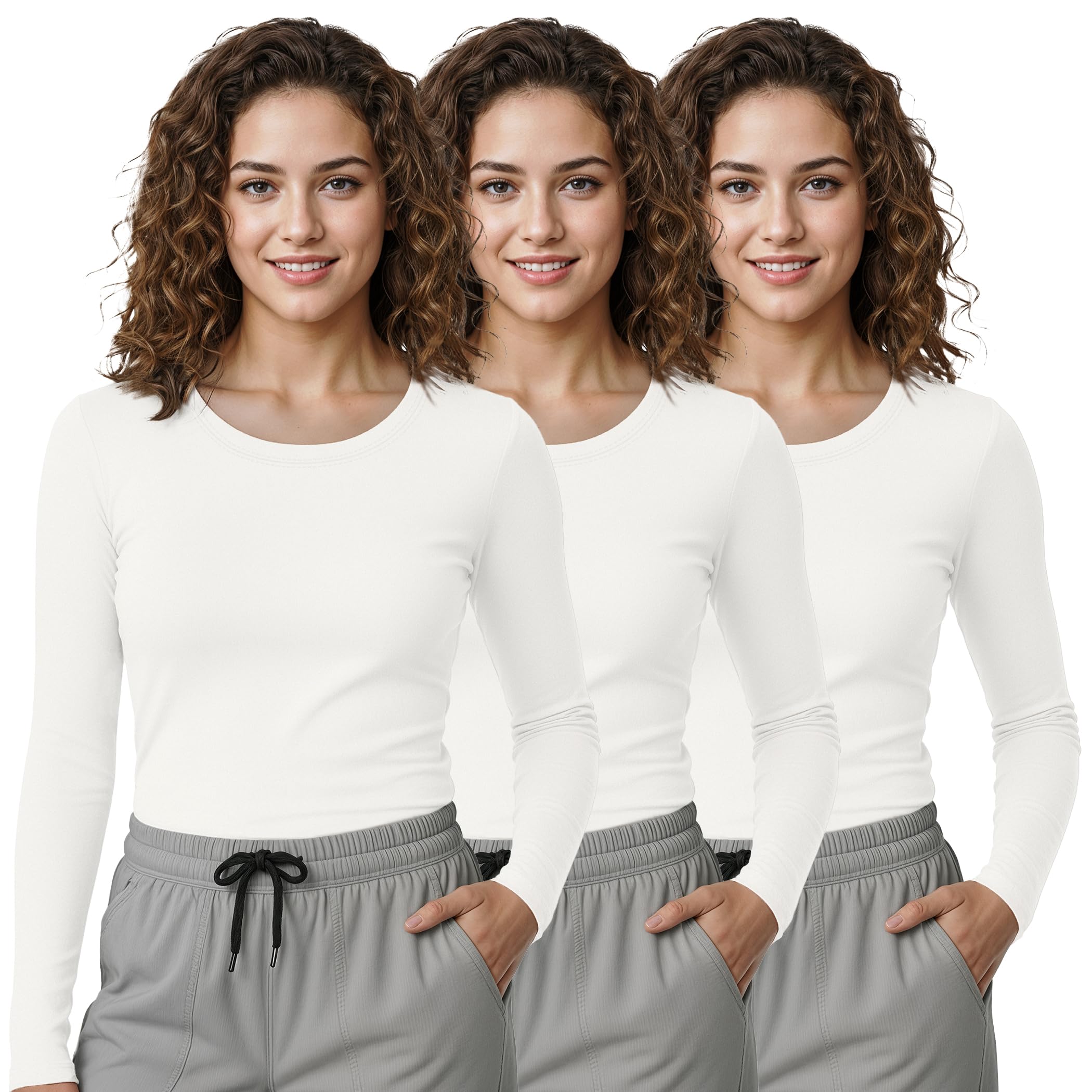 NY Threads Under Scrub Women's Slim Fit Long Sleeve T-Shirt