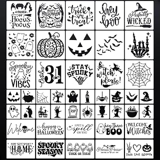 Halloween Stencils for Painting Halloween Stencils for Crafts Reusable | Hey Boo Stencil Ghost Hocus Pocus Stencil for Wood Signs Card Making Fabrics Cup