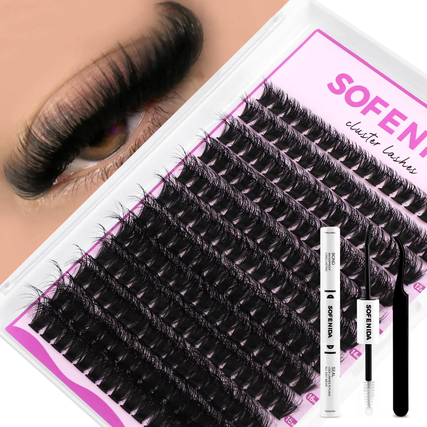 SOFENIDA Lash Clusters Kit 80D Lash Clusters Kit 10-18mm Volume Eyelash Clusters