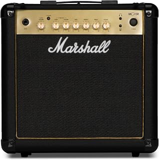 Marshall Amplifier Speaker (MG15GR) | 15W 8" Speaker | Clean and Overdrive Channels | Reverb | 3-band EQ | 3.5mm Headphone Jack | Aux Input
