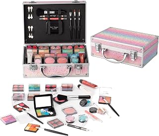 Hot Sugar Makeup Kit for Teenager Girls Starter Cosmetics Set Rainbow | Ideal beginner beauty gift set with eyeshadow, lip balm, blush, lip gloss, brush, lip &amp; eye pencils, mirror.