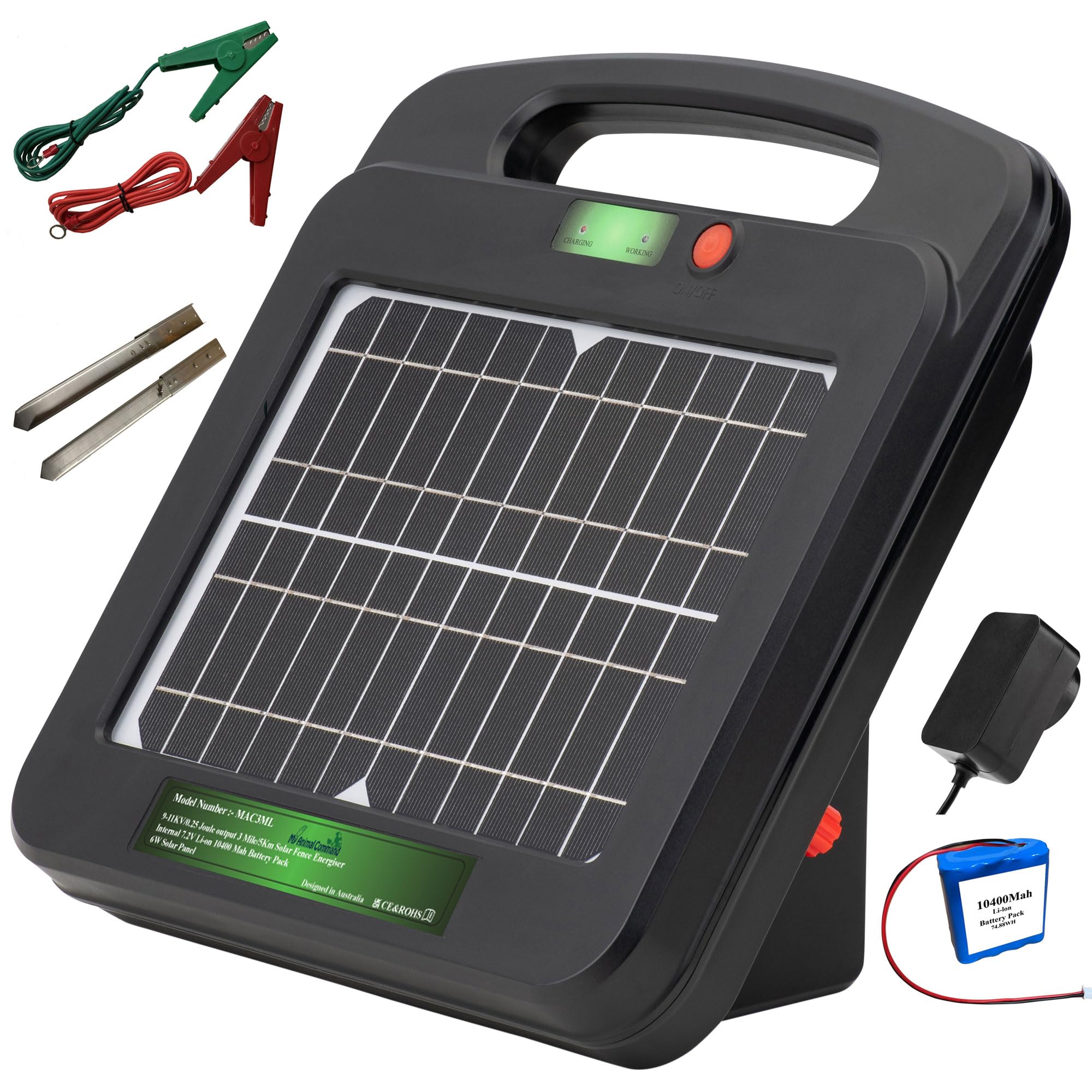 My Animal Command Solar Power Electric Fence Energizer Charger 0.25 Joules | Lit