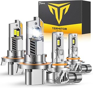 Termitor Latest H13/9008 &amp; H10 LED Bulbs Combo, Ford F-150 2004-2014 | 150,000LM 15X Ultra-Bright, 6500K Cool White, OEM Size 9008/H13 H10/9145/9140 LED Fog Light Bulbs, Plug N Play, Pack of 4