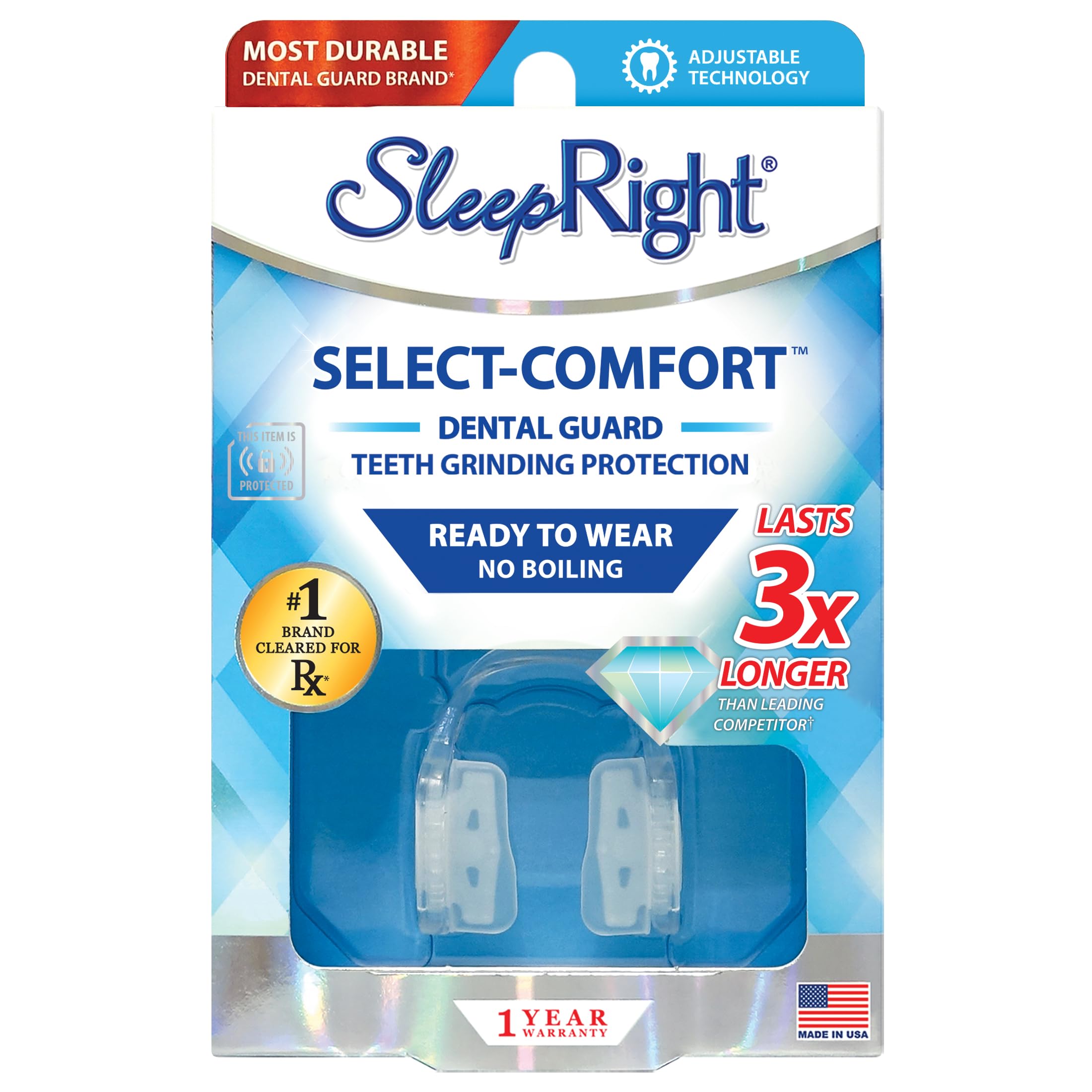 SleepRight Select-Comfort Night Guard for Teeth Grinding & Bruxism | Protects te