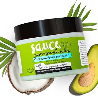 SAUCE Deep Conditioning Hair Mask, Guacamole Whip, 12 Fl Oz | For Damaged Hair & Frizz Control with Avocado, Jarrah Honey, Monoi & Argan Oil, Paraben & Sulfate-Free