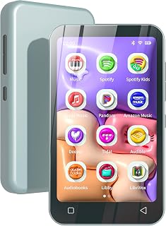 TIMMKOO 80GB Kids MP3 Player with Bluetooth, Parental Controls, Pre-Installed Spotify, Audible, 4" MP4 Player (Teal)