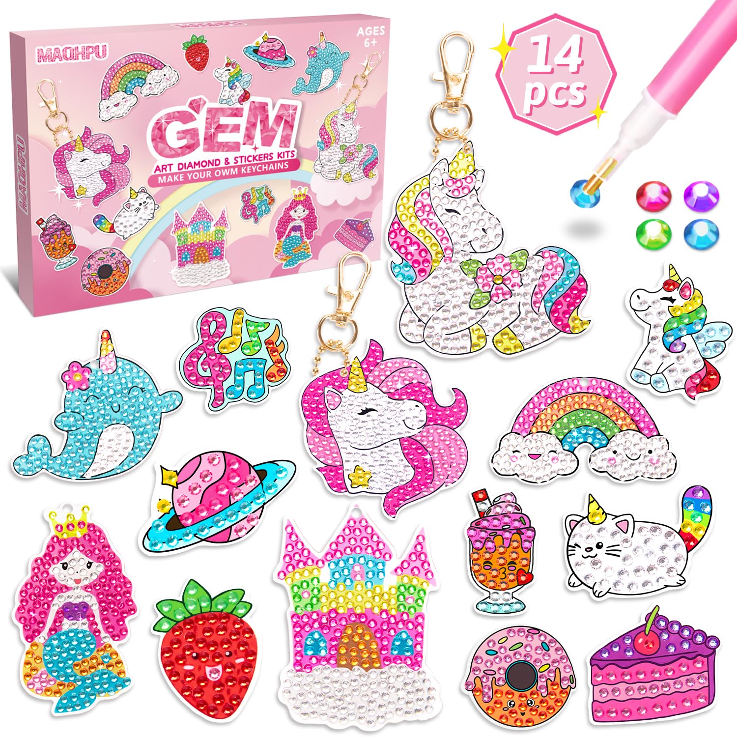 Maqhpu Diamond Art Kits, Gifts for 6 7 8 9 Year Old Girls, Stocking Fillers | Ar