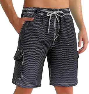 ELETOP Swim Shorts Men Quick Dry Men's Swim Trunks Board Shorts Performance Surfing Shorts Beach Shorts with Mesh Liner and Pockets