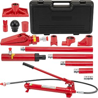 GiggleZone 12 Ton Porta Power Kit, Hydraulic Jack with 4.6 ft Oil Hose | Auto Body Frame Repair Kit with Storage Case for Car Repair, Truck, Farm, Long Handle Design