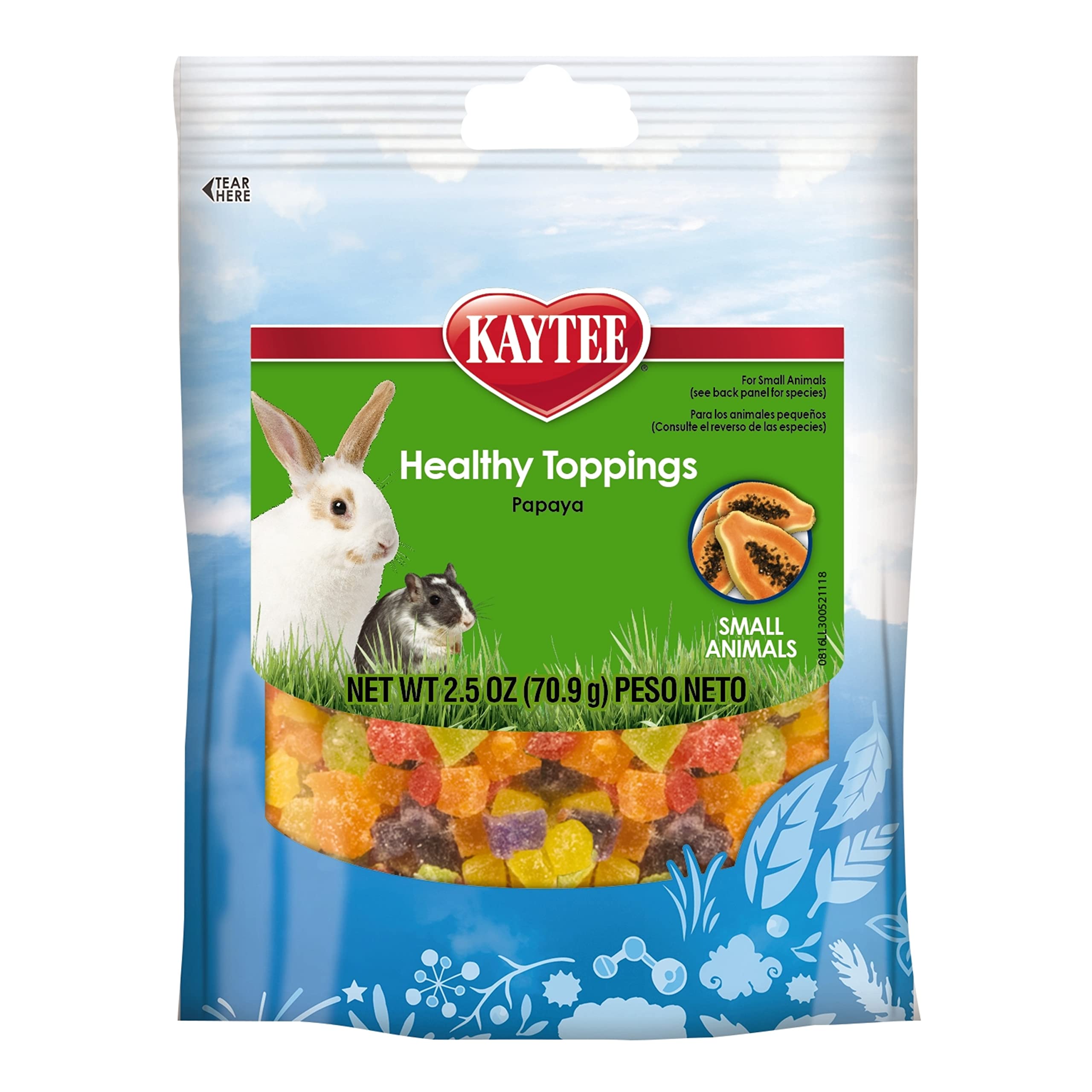 Kaytee Healthy Toppings Papaya Rabbit Treats, 2.5 Oz | Adds variety. Real fruit 