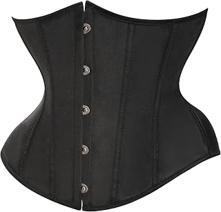 SZIVYSHI Danna Underbust Corset Waist Trainer Corsage Bustier Body Shaper Shaping Reinforced with Ribs, White Jacquard