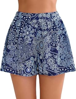 Halcurt Women's High Waisted Shorts with Bikini Lining