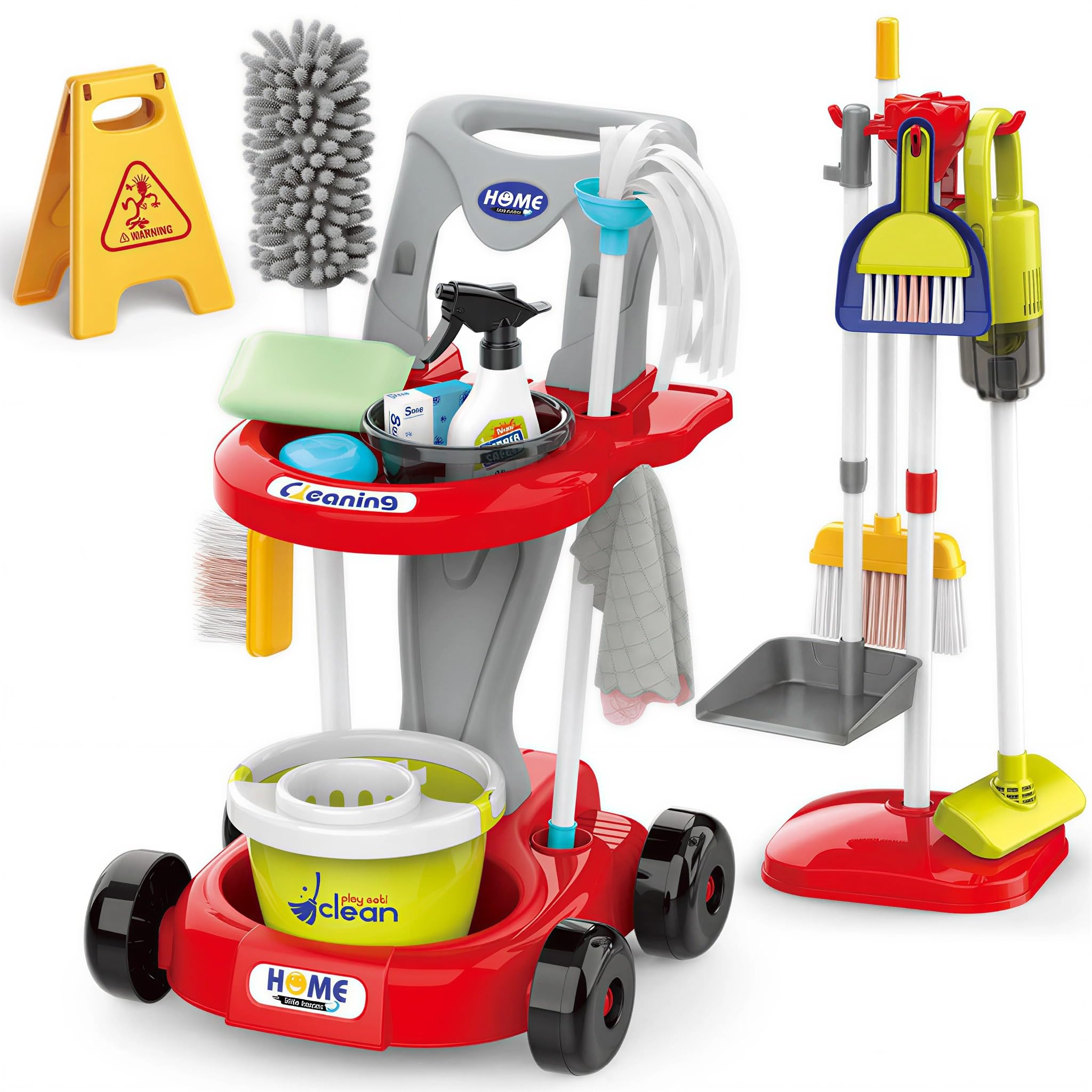 Toddler Cleaning Toy Set,New 29 - with Vacuum Cleaner,Broom & Mop,Ages 3-5 | Pie