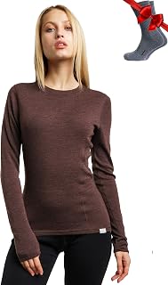 Merino.tech Merino Wool Women's Thermal Sweater - 100% Merino Wool + Socks