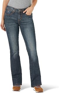 Wrangler Women's Aura Instantly Slimming Mid Rise Boot Cut Jean, Autumn Gold, 16 Short