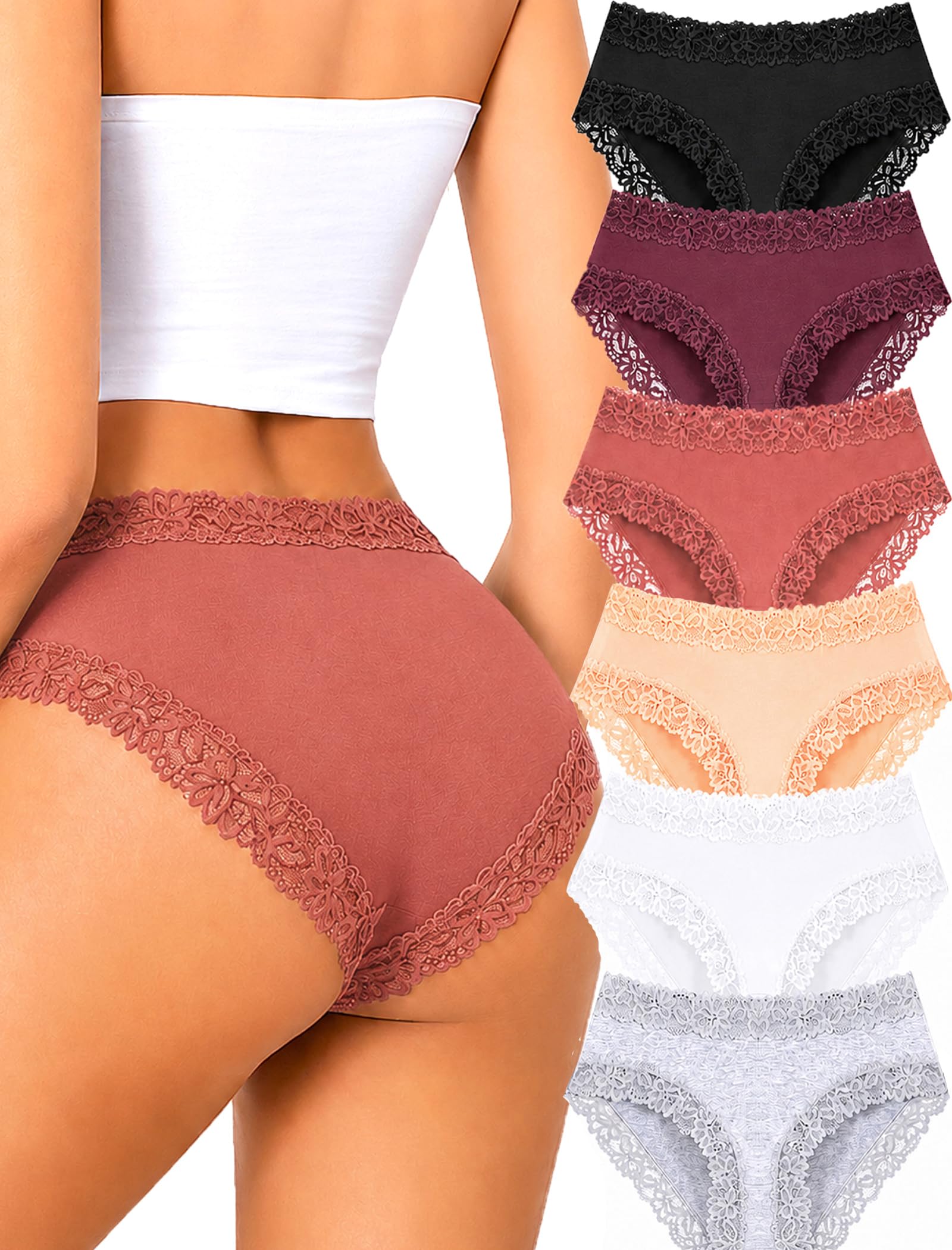 Cotton Underwear for Women Sexy Lace Panties Cheeky Bikini Lingerie Sets 6