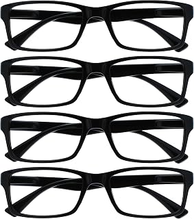 The Reading Glasses Company Black Readers Value 4 Pack Designer Style Mens Womens RRRR92-1 +2.00