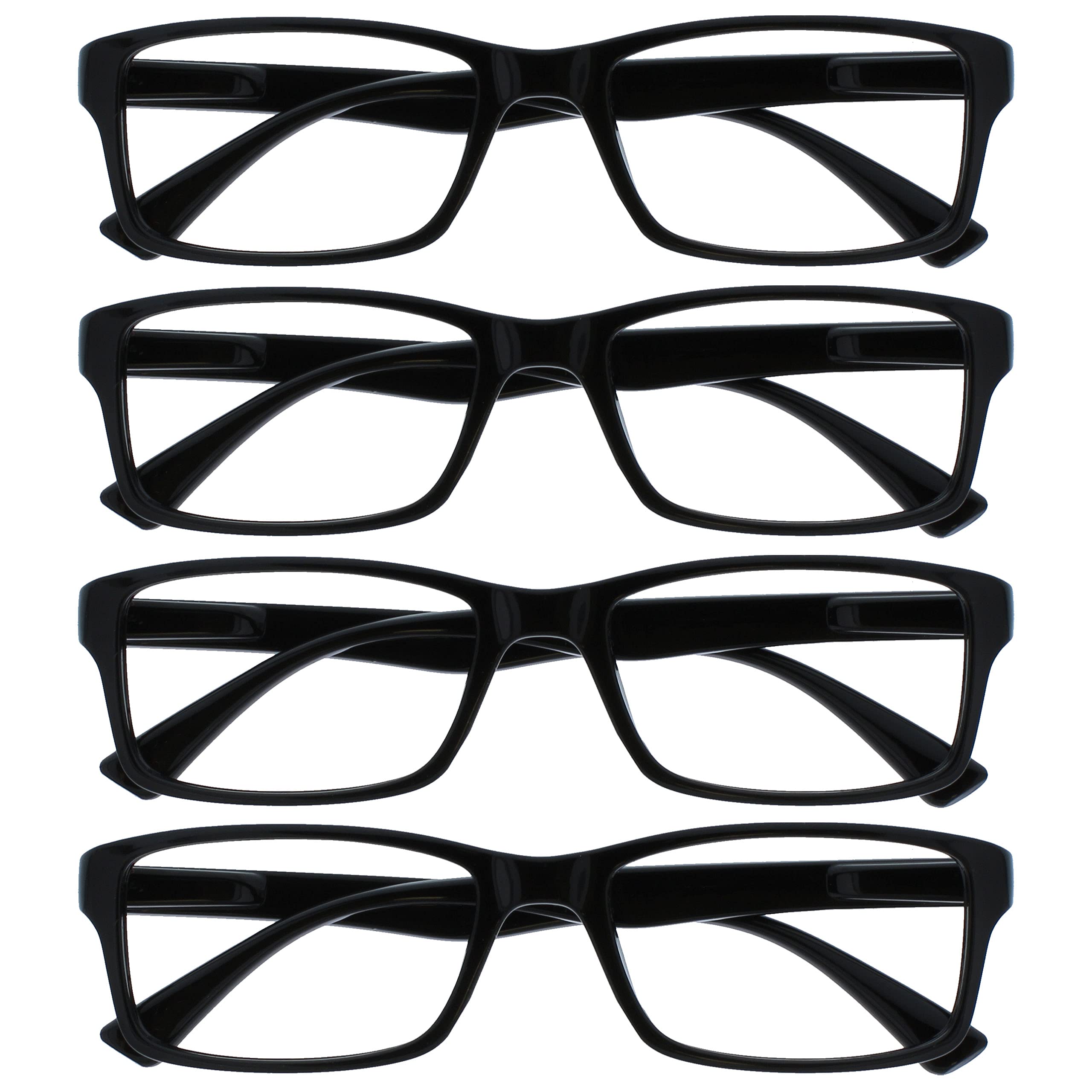 The Reading Glasses Company Black Readers Value 4 Pack Designer Style Mens Women