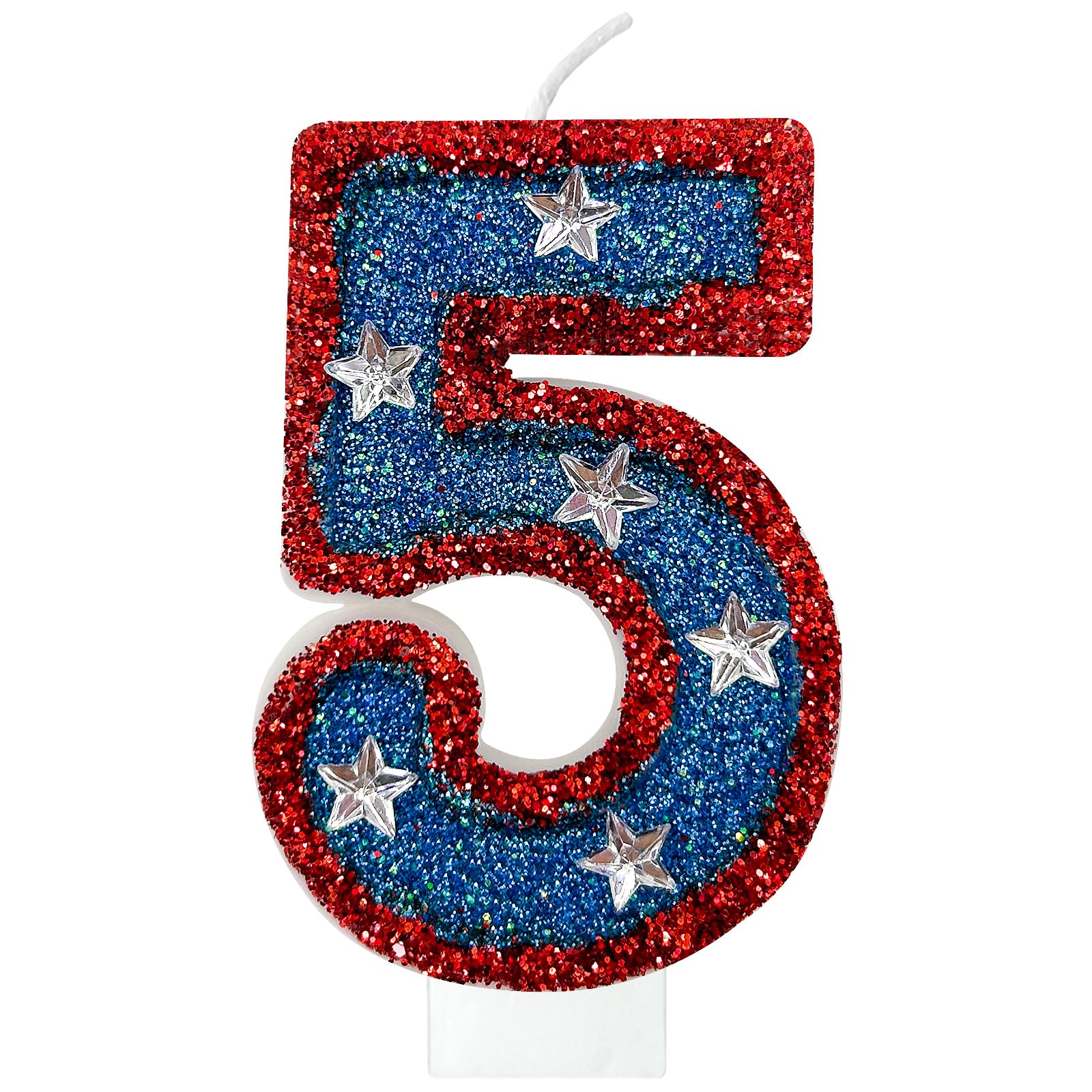red and Blue Sequined Number Candles American Flag Birthday Number Candles Suita