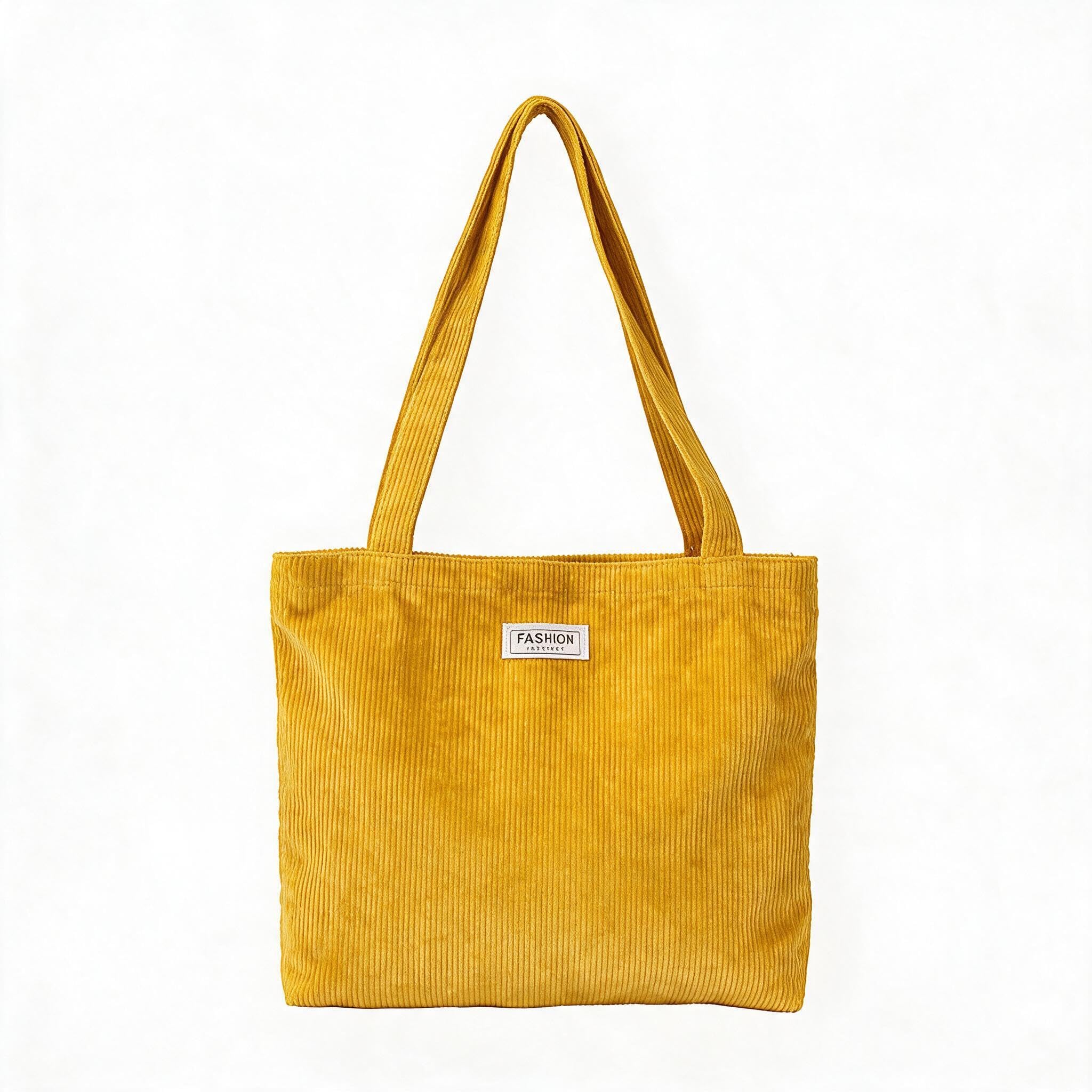 Corduroy Tote Bag for Women, Casual Zipper Shoulder Bag Large Capacity