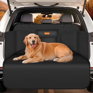 Looxmeer Car Boot Protector, Waterproof NonSlip Scratchproof Dog Boot Liner | Bumper and Side Protection, Universal Dog Trunk Cover for Trucks Cars SUV Vans Sedan, Non-slip, Pet Travel,Easy to Clean