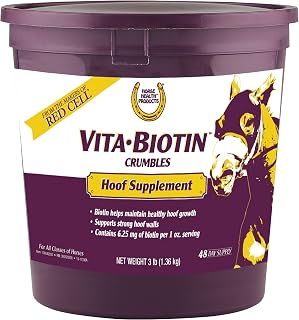 Horse Health Vita Biotin Crumbles Horse Hoof Supplement, 3 lbs | 48-Day Supply,Biotin Supplement Supports Healthy Hoof Growth, Strong Walls, Prevents Cracks & Chipping
