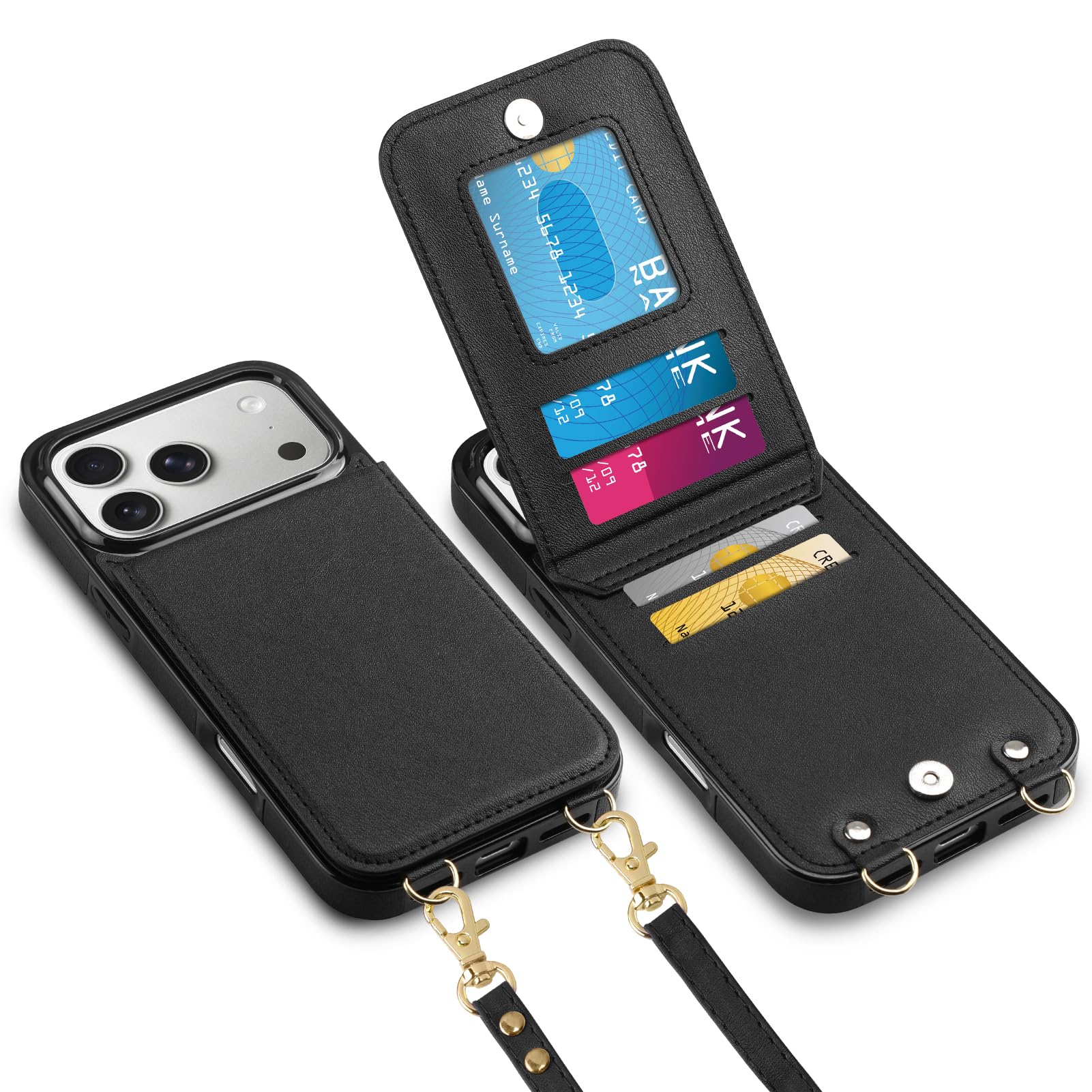 Vofolen for iPhone 18/17 Pro Wallet Case with Card Holder RFID Blocking