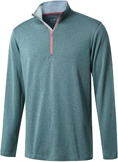 M MAELREG Mens Golf Quarter Zip Dry Fit Long Sleeve Moisture Wicking Mock Neck 1/4 Zip Men's Sweatshirt